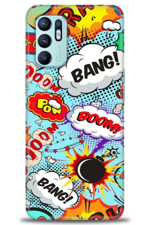 Oppo Reno 6 Kılıf HD Baskılı Kılıf - Bang Boom