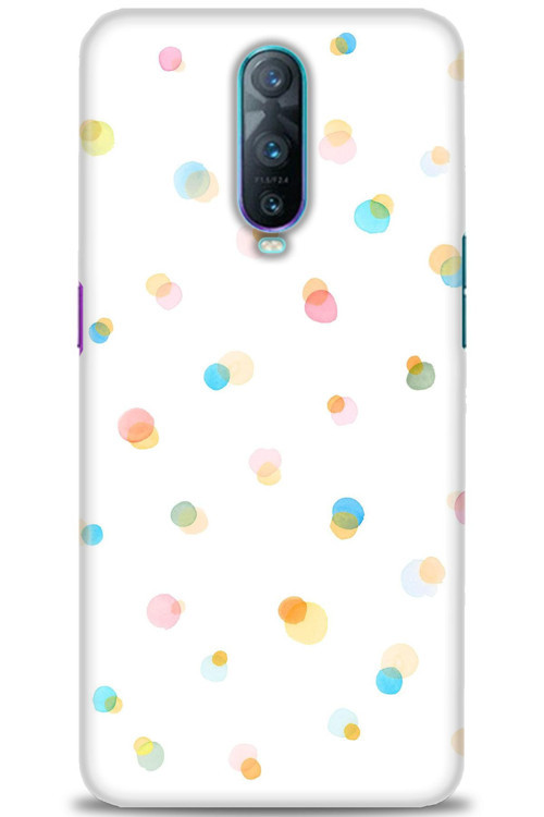Oppo RX17 Pro Kılıf HD Baskılı Kılıf - Rengarenk Puantiye