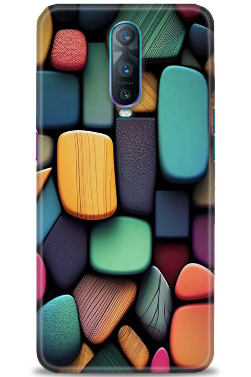 Oppo RX17 Pro Kılıf HD Baskılı Kılıf - Renkli Taşlar