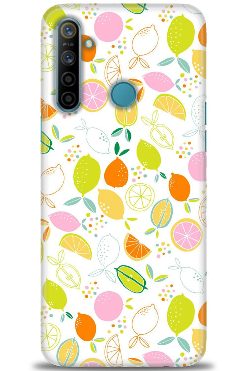 Realme 6i Kılıf HD Baskılı Kılıf - Renkli Limonlar