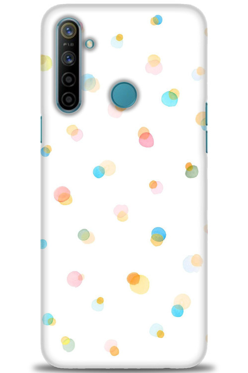 Realme C3 Kılıf HD Baskılı Kılıf - Rengarenk Puantiye