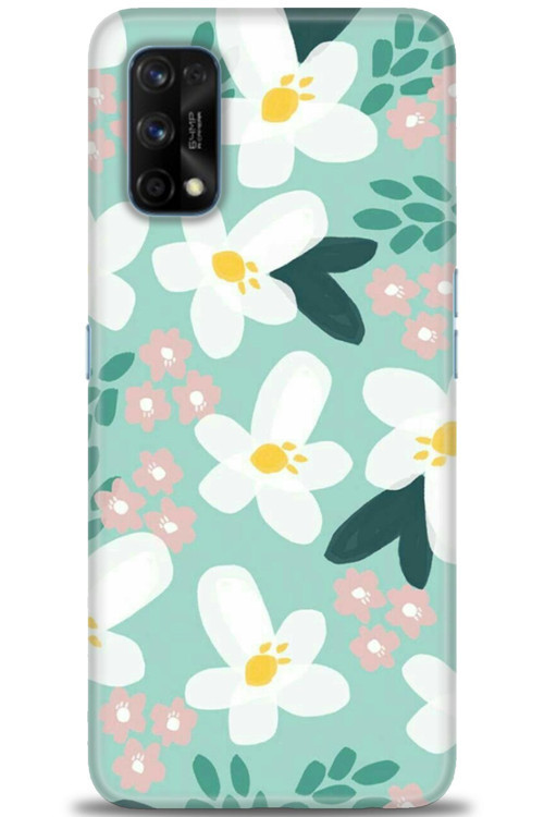 Realme 7 Pro Kılıf HD Baskılı Kılıf - Pembe Beyaz Papatyalar