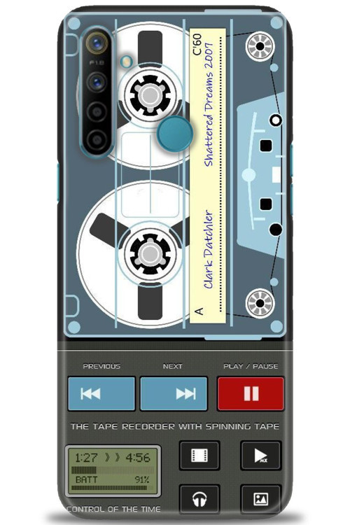 Realme C3 Kılıf HD Baskılı Kılıf - Nostaljik Kaset