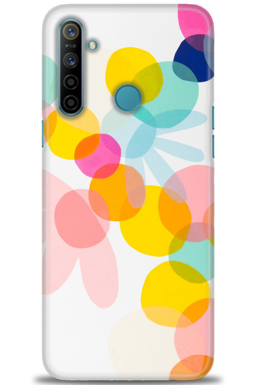 Realme 5i Kılıf HD Baskılı Kılıf - Color Flowers