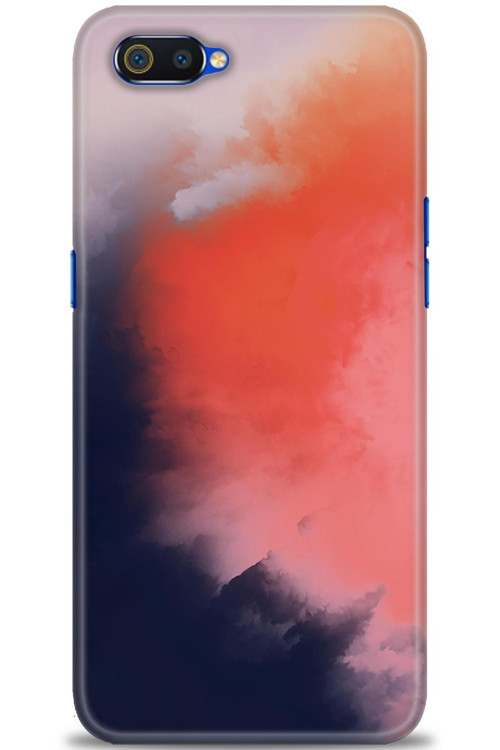 Realme C2 Kılıf HD Baskılı Kılıf - Sisli Turuncu