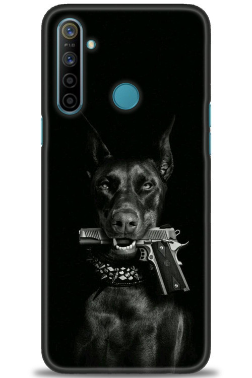 Realme C3 Kılıf HD Baskılı Kılıf - Tabanca ve Köpek