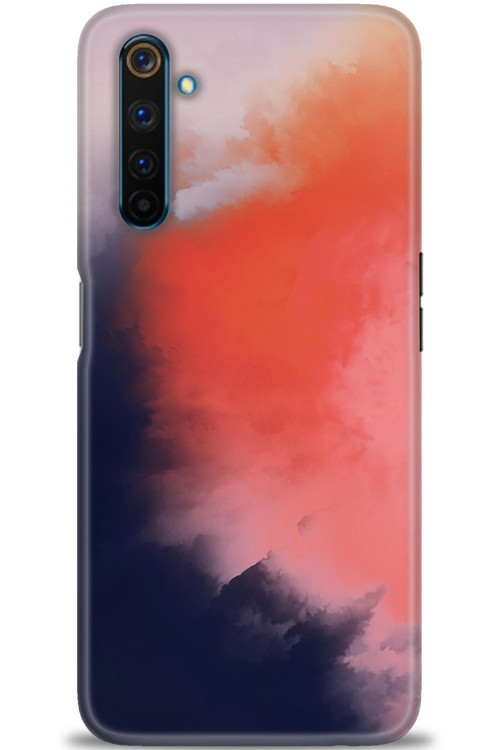 Realme 6 Pro Kılıf HD Baskılı Kılıf - Sisli Turuncu