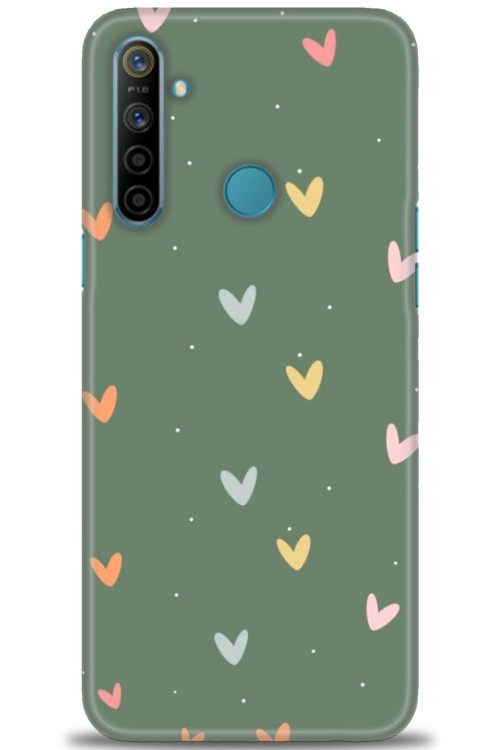 Realme C3 Kılıf HD Baskılı Kılıf - Soft Kalpler