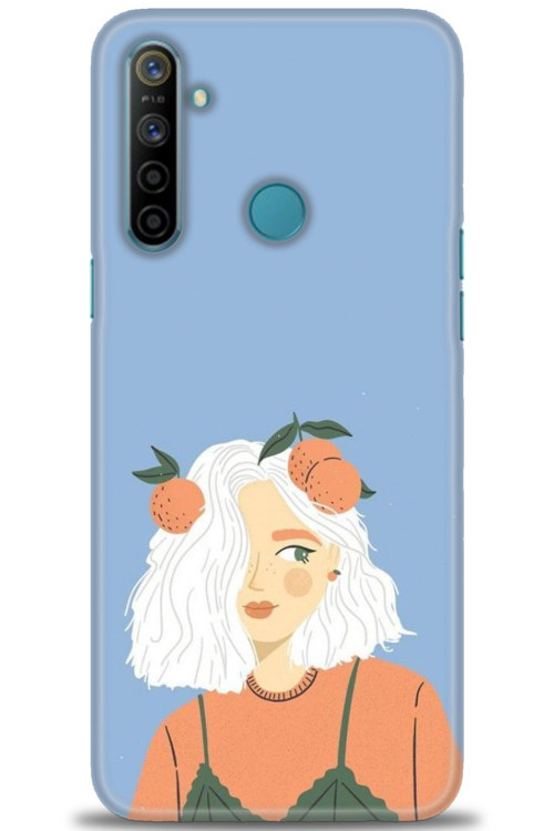 Realme 6i Kılıf HD Baskılı Kılıf - Beyaz Saçlı Kız