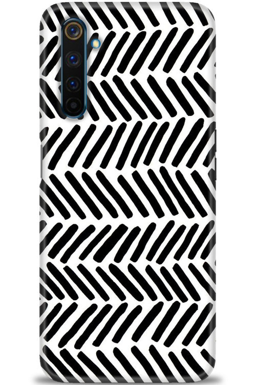 Realme 6 Pro Kılıf HD Baskılı Kılıf - Siyah Çubuklar