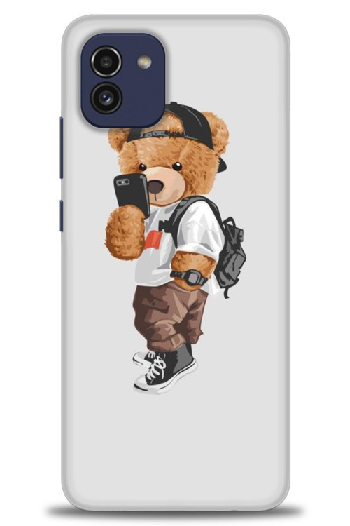 Samsung Galaxy A03 Kılıf HD Baskılı Kılıf - Teddy Bear Cool
