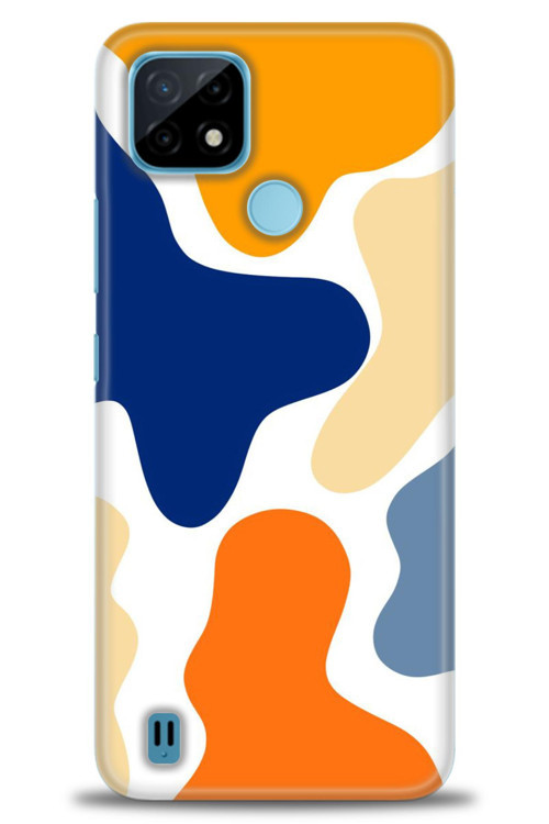 Realme C21 Kılıf HD Baskılı Kılıf - Turuncu Lekeler