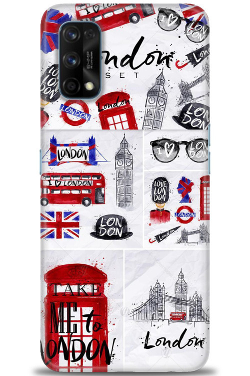 Realme 7 Pro Kılıf HD Baskılı Kılıf - London Set