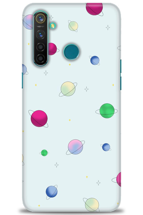 Realme 5 Pro Kılıf HD Baskılı Kılıf - Gezegenler Çizim
