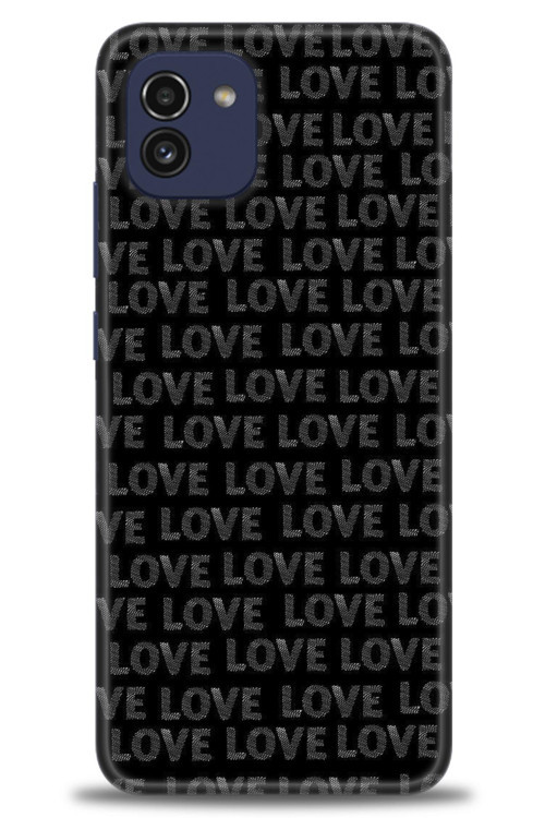 Samsung Galaxy A03 Kılıf HD Baskılı Kılıf - Black Love