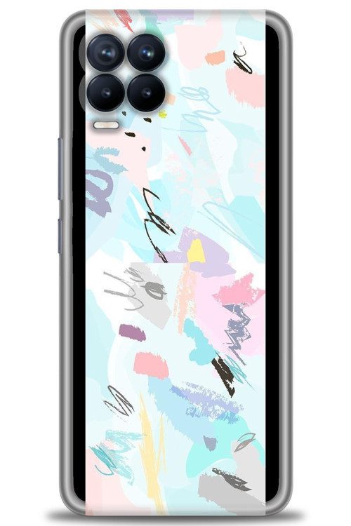 Realme 8 Kılıf HD Baskılı Kılıf - Blue and Purple