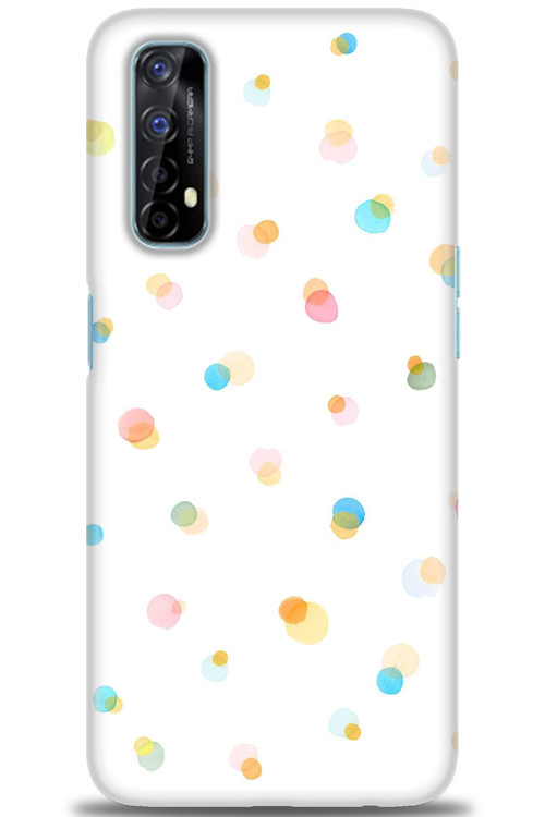 Realme 7 Kılıf HD Baskılı Kılıf - Rengarenk Puantiye