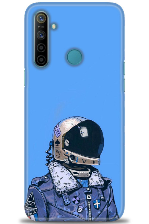 Realme C3 Kılıf HD Baskılı Kılıf - Mavi Astronot