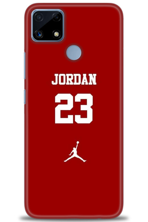 Realme C25 Kılıf HD Baskılı Kılıf - Jordan Kırmızı