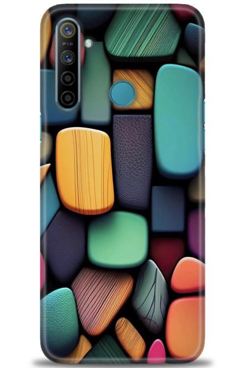 Realme C3 Kılıf HD Baskılı Kılıf - Renkli Taşlar