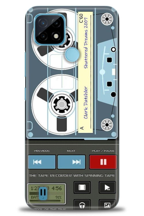 Realme C21 Kılıf HD Baskılı Kılıf - Nostaljik Kaset