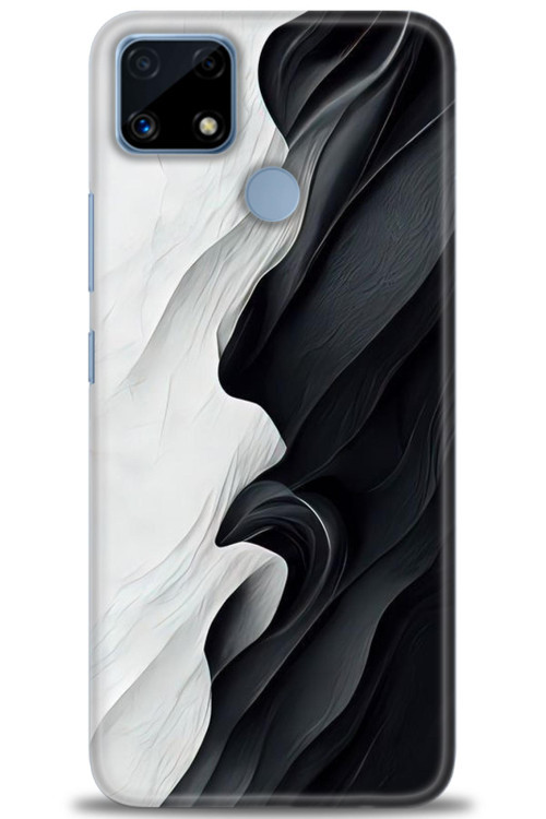 Realme C25 Kılıf HD Baskılı Kılıf - Black and White