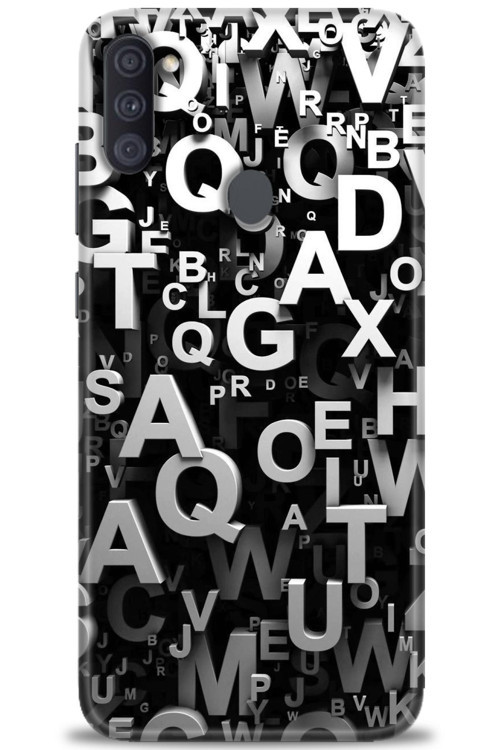 Samsung Galaxy A11 Kılıf HD Baskılı Kılıf - Harfler