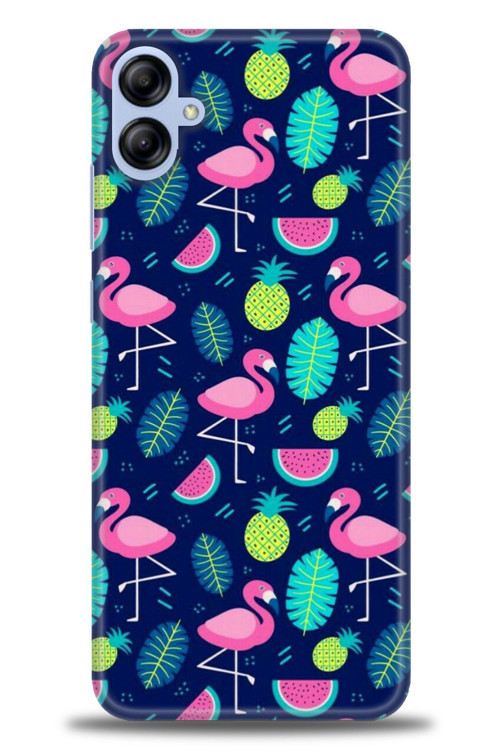 Samsung Galaxy A04E Kılıf HD Baskılı Kılıf - Flamingo Ananas