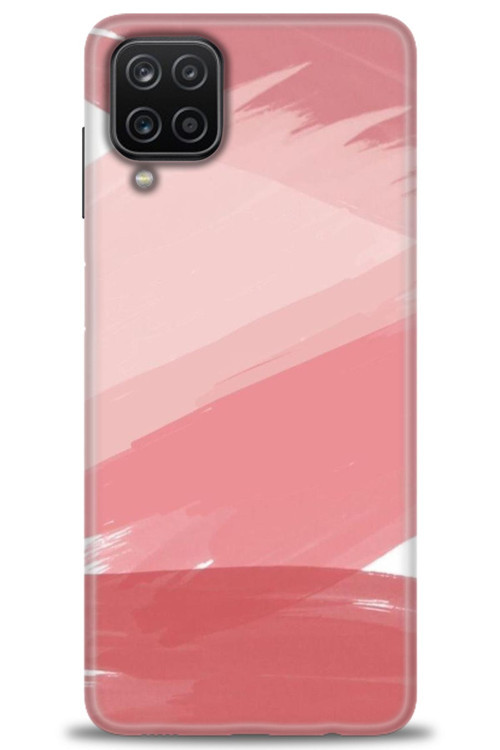 Samsung Galaxy A12 Kılıf HD Baskılı Kılıf - Pembe Palet