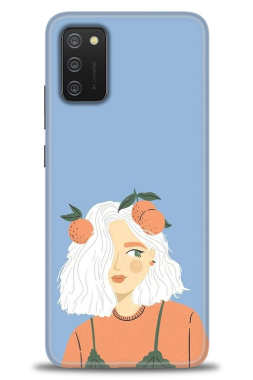 Samsung Galaxy A02S Kılıf HD Baskılı Kılıf - Beyaz Saçlı Kız