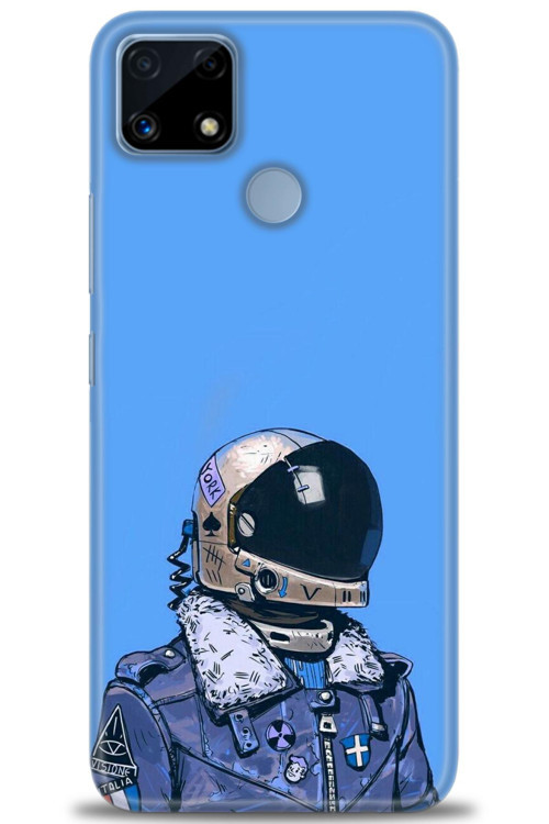 Realme C25s Kılıf HD Baskılı Kılıf - Mavi Astronot