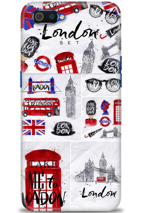 Realme C2 Kılıf HD Baskılı Kılıf - London Set