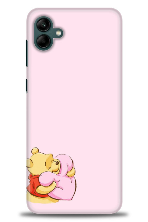 Samsung Galaxy A04 Kılıf HD Baskılı Kılıf - Winnie the Pooh Kalpli