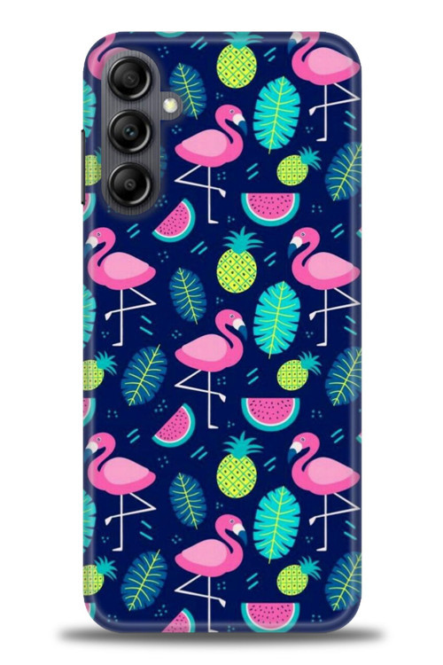 Samsung Galaxy A14 Kılıf HD Baskılı Kılıf - Flamingo Ananas