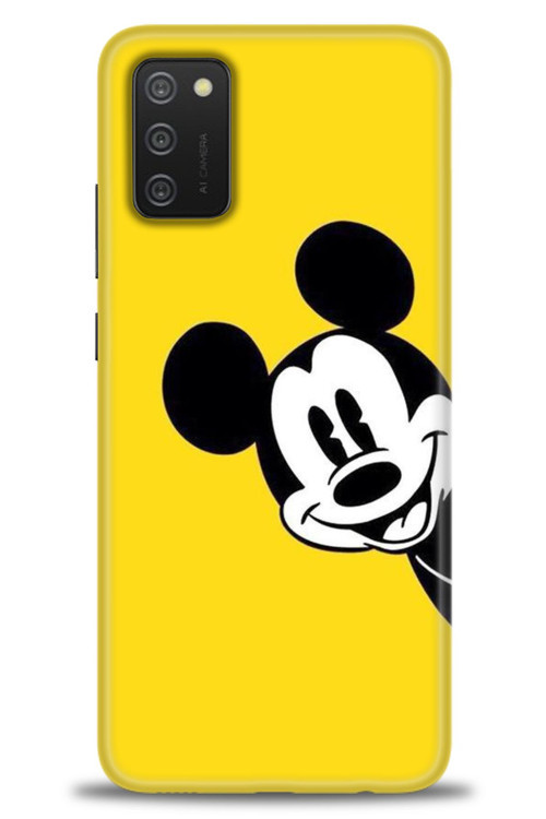 Samsung Galaxy A03S Kılıf HD Baskılı Kılıf - Sarı Mickey Mouse