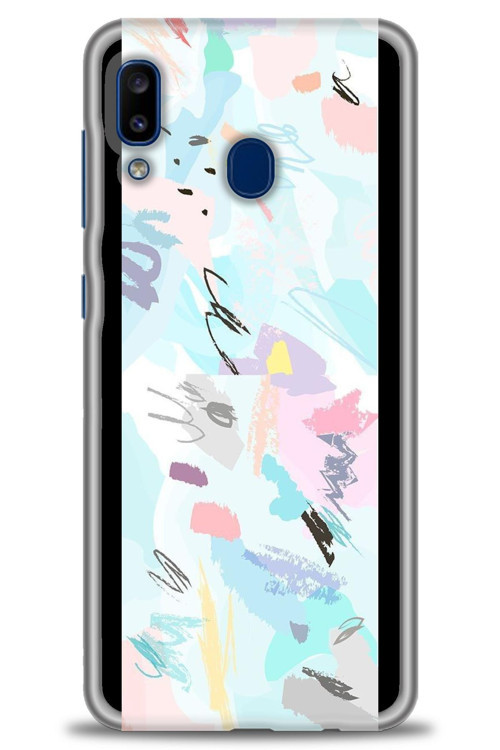 Samsung Galaxy A20 Kılıf HD Baskılı Kılıf - Blue and Purple