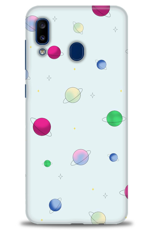 Samsung Galaxy A30 Kılıf HD Baskılı Kılıf - Gezegenler Çizim