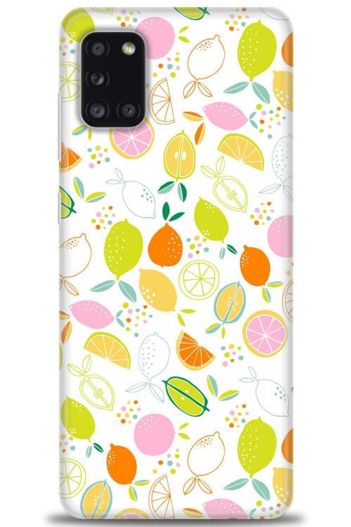 Samsung Galaxy A31 Kılıf HD Baskılı Kılıf - Renkli Limonlar