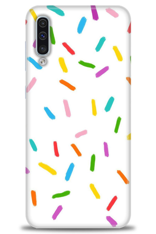 Samsung Galaxy A50 Kılıf HD Baskılı Kılıf - Renkli Konfeti