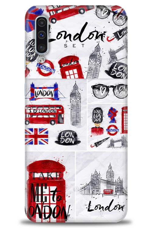Samsung Galaxy A50 Kılıf HD Baskılı Kılıf - London Set