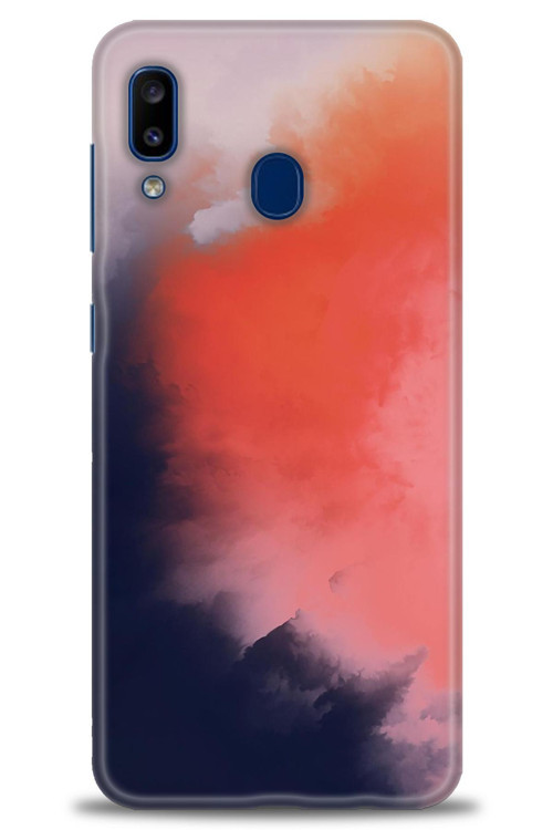 Samsung Galaxy A20 Kılıf HD Baskılı Kılıf - Sisli Turuncu