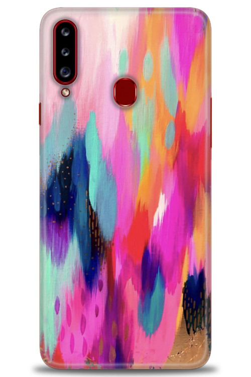 Samsung Galaxy A20S Kılıf HD Baskılı Kılıf - Yaldızlı Renkler