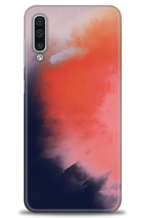 Samsung Galaxy A30S Kılıf HD Baskılı Kılıf - Sisli Turuncu