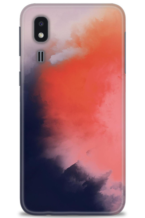 Samsung Galaxy A2 Core Kılıf HD Baskılı Kılıf - Sisli Turuncu