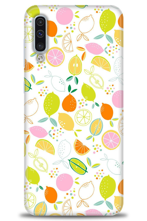 Samsung Galaxy A50S Kılıf HD Baskılı Kılıf - Renkli Limonlar