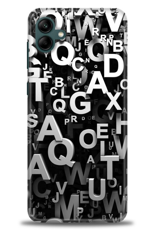 Samsung Galaxy A04 Kılıf HD Baskılı Kılıf - Harfler