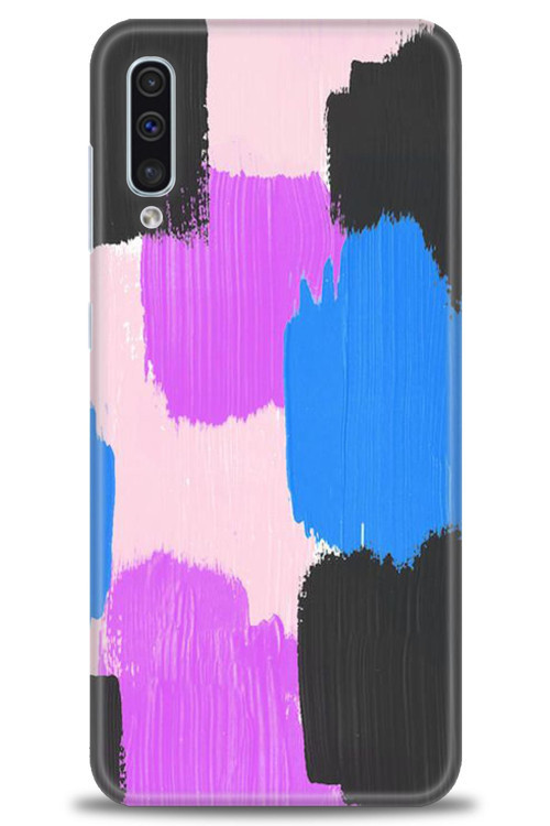 Samsung Galaxy A30S Kılıf HD Baskılı Kılıf - Mor Siyah