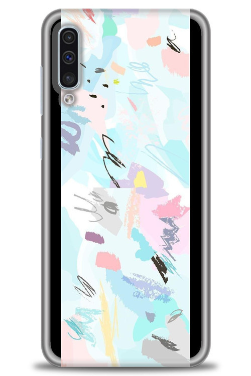 Samsung Galaxy A50 Kılıf HD Baskılı Kılıf - Blue and Purple