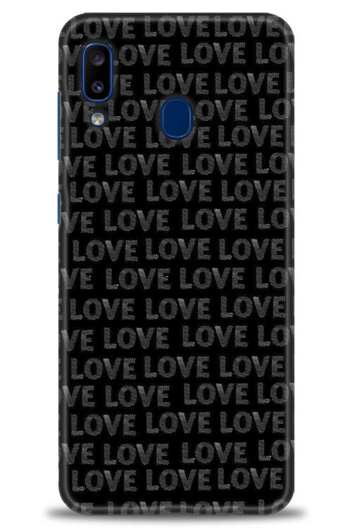 Samsung Galaxy A30 Kılıf HD Baskılı Kılıf - Black Love