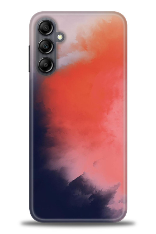 Samsung Galaxy A14 Kılıf HD Baskılı Kılıf - Sisli Turuncu